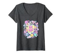 Women's Polly Pocket - 90s Doll V-Neck T-Shirt, Dark Heather Grey, Medium