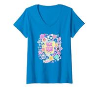 Women's Polly Pocket - 90s Doll V-Neck T-Shirt, Sapphire Blue, X-Large