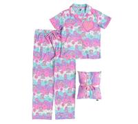 Womens Polly Pocket Button Through Frill Pyjama Set in Bag Pink