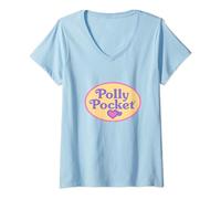 Womens Polly Pocket T-Shirt, Classic Logo, Many Sizes + Colours V-Neck T-Shirt