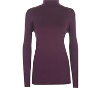 Women's Polo Roll Neck Long Sleeve Turtle Neck Plain Jumpers for Women Top Ladies New Plain Turtle Polo Roll Neck Long Sleeve Stretch Jumper T-Shirt Tee Top Size UK 8-26 Purple