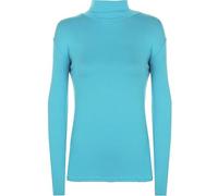 Women's Polo Roll Neck Long Sleeve Turtle Neck Plain Jumpers for Women Top Ladies New Plain Turtle Polo Roll Neck Long Sleeve Stretch Jumper T-Shirt Tee Top Size UK 8-26 Turquoise