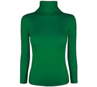 Women's Polo Roll Neck Long Sleeve Turtle Neck Plain Jumpers for Women Top Ladies New Plain Turtle Polo Roll Neck Long Sleeve Stretch Jumper T-Shirt Tee Top (Jade Green, UK 12-14)