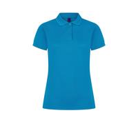 Women's polo shirt Henbury Coolplus wicking Bleu 2XL