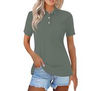 Women's Polo Shirt Short Sleeve Golf Collared Polos Lightweight Breathable Workout Tops Summer Quick Dry Business Casual Shirts Slim Fit Workout Tennis Office Interview Work Shirt S-3XL Green
