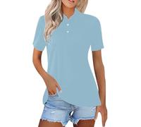 Women's Polo Shirt Short Sleeve Golf Collared Polos Lightweight Breathable Workout Tops Summer Quick Dry Business Casual Shirts Slim Fit Workout Tennis Office Interview Work Shirt S-3XL Sky Blue