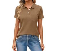 Womens Polo Shirts Short Sleeve Cotton Stretch Pique Sport Golf Tennis Shirts Moisture Wicking Breathable Casual Workwear Business Office Work Uniform Tops with Pocket S-3XL