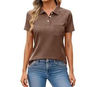 Womens Polo Shirts Short Sleeve Cotton Stretch Pique Sport Golf Tennis Shirts Moisture Wicking Breathable Casual Workwear Business Office Work Uniform Tops with Pocket S-3XL