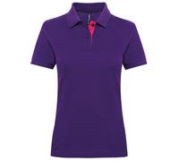 Womens Polo T Shirts Short Sleeve Contrast Trim Collared Ladies Cotton Tops
