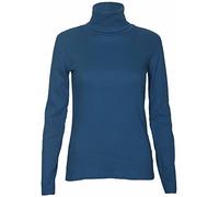 Womens Polo Turtle High Roll Neck Plain Long Sleeve Ladies Ribbed Stretch T-Shirt Top Plus Size Teal Size 16 - 18 (L/XL)