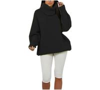 Womens Polo Turtle Neck Chunky Knitted Sweater Ladies Long Sleeve High Roll Neck Oversized Sweatshirt Christmas Wear Winter Warm Wear Fancy party Xmas Jumper Top Plus Size 8-14