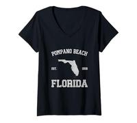 Womens Pompano Beach V-Neck T-Shirt