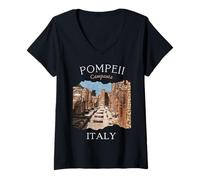 Womens Pompeii Italy Tourist Souvenir Europe Vacation Roman Empire V-Neck T-Shirt