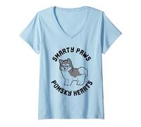 Womens Pomsky Dog Owner Outfits Pomsky V-Neck T-Shirt