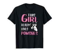 Womens Pomsky Gift This Girl Really Loves Pomskies T-Shirt
