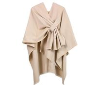 Womens Poncho Cross Front Shawl Wraps, Knitted Ponchos for Women, Super Soft Pashmina Shawl Scarf Wrap, Cardigan Blanket Wraps (UK, Alpha, One Size, Regular, Regular, Beige)
