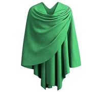 Womens Poncho Shawl Wrap Finely Draped Knitted Cape Cardigan Cross Front Scarf