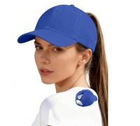 Womens Ponytail Baseball Cap High Messy Bun Ponycap Quick Drying Mesh Outdoor Sports Hat with Pony Hole Loop Adjustable Travel Summer Hats Classic Solid Lightweight Reflective Caps UV Protection