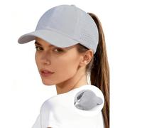 Womens Ponytail Baseball Cap High Messy Bun Ponycap Quick Drying Mesh Outdoor Sports Hat with Pony Hole Loop Adjustable Travel Summer Hats Classic Solid Lightweight Reflective Caps UV Protection