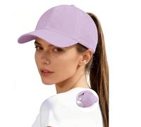 Womens Ponytail Baseball Cap High Messy Bun Ponycap Quick Drying Mesh Outdoor Sports Hat with Pony Hole Loop Adjustable Travel Summer Hats Classic Solid Lightweight Reflective Caps UV Protection