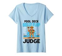 Women's Pool Deck Belly Flop Judge Funny Belly Flop Champion V-Neck T-Shirt