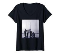 Women's Pop Group In Paris By Simon Fowler V-Neck T-Shirt