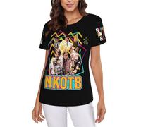 Women's Pop Rock Band T-Shirts Stylish Multi-Sided Printed Tees Summer Short Sleeve Tee-Shirt Multicoloured XXL