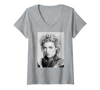Women's Pop Star Kim Wilde Teases & Dares Era Portrait 1984 V-Neck T-Shirt