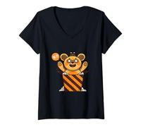 Womens Popcorn Surprise Bear V-Neck T-Shirt
