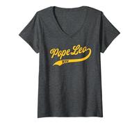 Women's Pope Leo 14 Classic Baseball Design V-Neck T-Shirt