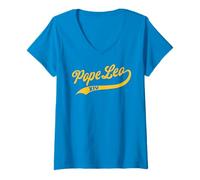 Women's Pope Leo 14 Classic Baseball Design V-Neck T-Shirt