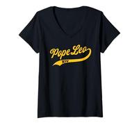 Women's Pope Leo 14 Classic Baseball Design V-Neck T-Shirt