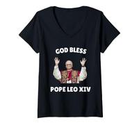 Women's Pope Leo XIV - God Bless Pope Leo XIV V-Neck T-Shirt