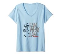 Womens Popeye "I AM WHAT I AM" Signature Phrase V-Neck T-Shirt