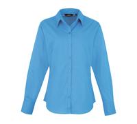 Women's Poplin Long Sleeve Premier Office Formal Busines Work Shirt Uniform Wear