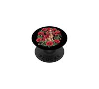 Womens Poppies Flower Blenheim Cavalier King Charles Spaniel PopSockets Adhesive PopGrip