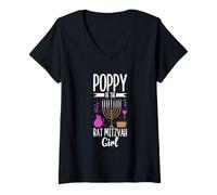 Womens Poppy of the Bat Mitzvah V-Neck T-Shirt