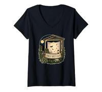 Women's Porch Sheet Calm Mothing Moth Observation Garden V-Neck T-Shirt
