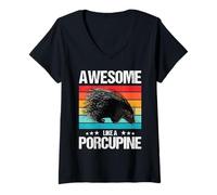 Womens Porcupines Awesome Like a Porcupine V-Neck T-Shirt
