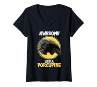 Womens Porcupines Awesome Like a Porcupine V-Neck T-Shirt