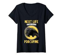 Womens Porcupines Next Life i Want to be a Porcupine V-Neck T-Shirt