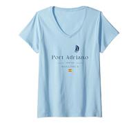 Womens Port Adriano Mallorca Yacht Club Marina Spain Flag Sailing V-Neck T-Shirt