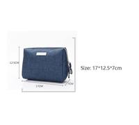 Women's Portable Cosmetic Bag Hold in Hand Mini Beauty Makeup Storage Bag Handbag Travel Toiletry Organizer(Blue)