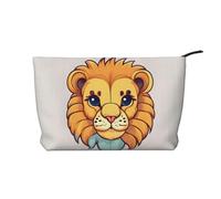 Women's Portable Zipper Handbag Wallet, Suitable for Travel and Daily Storage of Cosmetics, Cartoon cute little lion Corduroy Cosmetic Bag, Black, One Size, Black, One Size