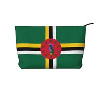 Women's Portable Zipper Handbag Wallet, Suitable for Travel and Daily Storage of Cosmetics, Flag of the Commonwealth of Dominica Corduroy Cosmetic Bag, Black, One Size, Black, One Size