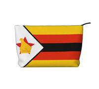 Women's Portable Zipper Handbag Wallet, Suitable for Travel and Daily Storage of Cosmetics, Flag of Zimbabwe Corduroy Cosmetic Bag, Black, One Size, Black, One Size