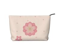 Women's Portable Zipper Handbag Wallet, Suitable for Travel and Daily Storage of Cosmetics, Little pink cherry blossoms Corduroy Cosmetic Bag, Black, One Size, Black, One Size