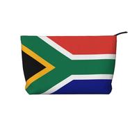 Women's Portable Zipper Handbag Wallet, Suitable for Travel and Daily Storage of Cosmetics, South African flag Corduroy Cosmetic Bag, Black, One Size, Black, One Size