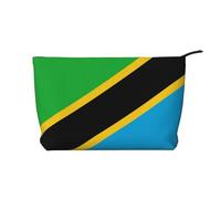Women's Portable Zipper Handbag Wallet, Suitable for Travel and Daily Storage of Cosmetics, Tanzania Flag Corduroy Cosmetic Bag, Black, One Size, Black, One Size