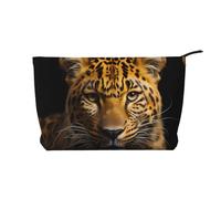 Women's Portable Zipper Handbag Wallet, Suitable for Travel and Daily Storage of Cosmetics, The deep-eyed leopard Corduroy Cosmetic Bag, Black, One Size, Black, One Size